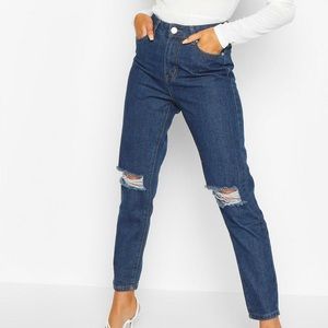 High Waisted Blue Mom Jeans, NWT, US size 4